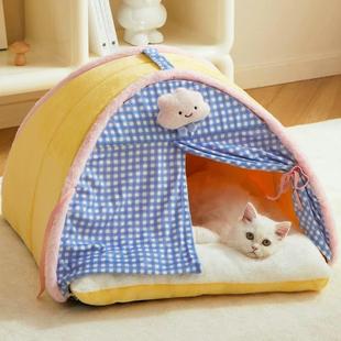 通用厂家批 24秋冬猫窝帐篷窝垫别墅封安全感保暖封闭宠物用品四季