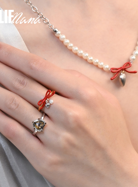 JOLIENANA爱之密语系列/珐琅蝴蝶结戒指/开口可调