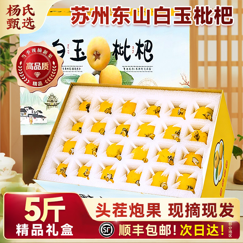 【5斤礼盒】正宗苏州东山白玉枇杷新鲜应季水果青种大琵琶沙顺丰