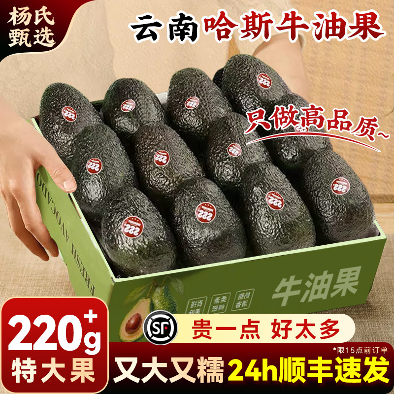 云南哈斯牛油果即食一级鳄梨15个当季新鲜水果孟连国产酪梨旗舰店,水产肉类/新鲜蔬果/熟食,牛油果,淘宝优惠券,粉丝福利购,淘宝优惠卷