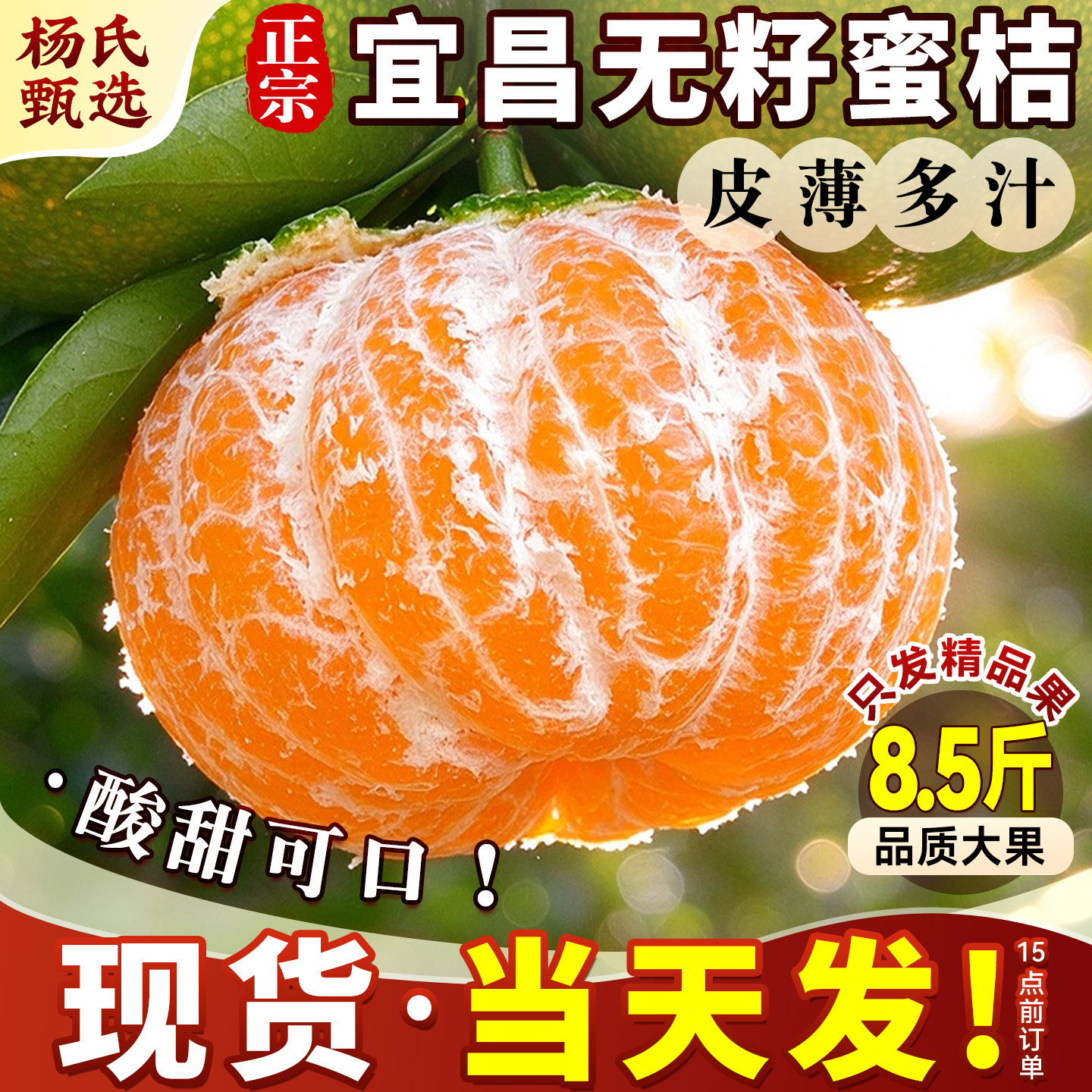 正宗宜昌蜜橘无籽蜜桔当季新鲜水果现摘橘子桔子时令柑橘整箱包邮