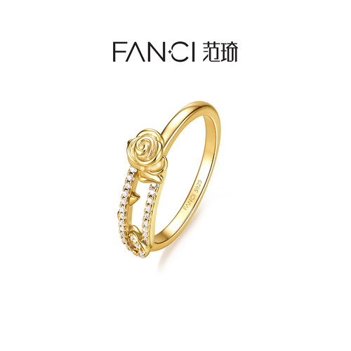 Fanci范琦【野玫瑰系列】野玫瑰戒指925银别针设计闭口戒送女友
