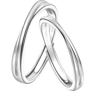 Fanci范琦 不期而遇定制刻字情侣对戒开口戒指女纪念日生日礼物