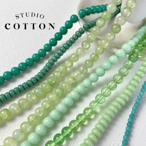 Хлопок [лесная коробка] Имитация нефрита -имитации Хрустально глазированные стеклянные стеклянные зеленые бусины DIY Beadered Bracelet