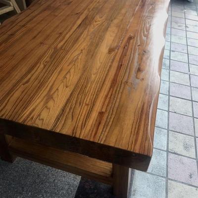 定制松木板榆木板吧台板原木隔板实木桌面板办公桌飘窗板台面板