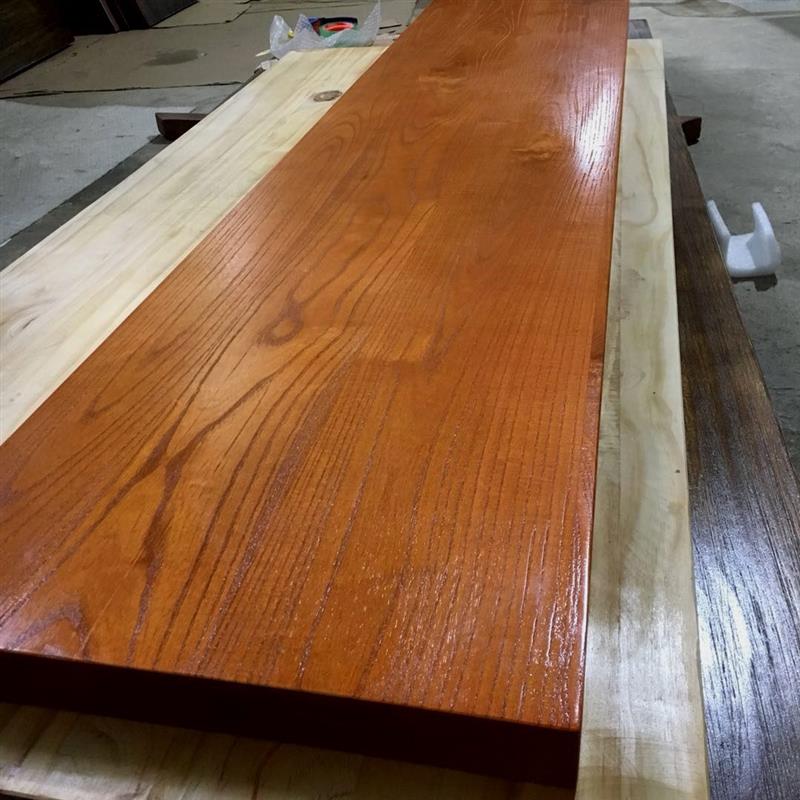 定制榆木板实木板整张长方形自然边松木板桌面板厚吧台板榆木大板