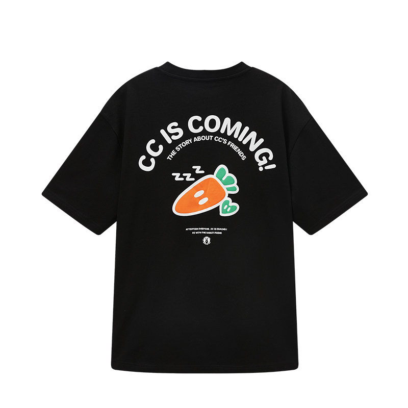 NPC潮牌CC系列背后大幅胡萝卜印花T恤圆领休闲短袖CC32TE07【dr】