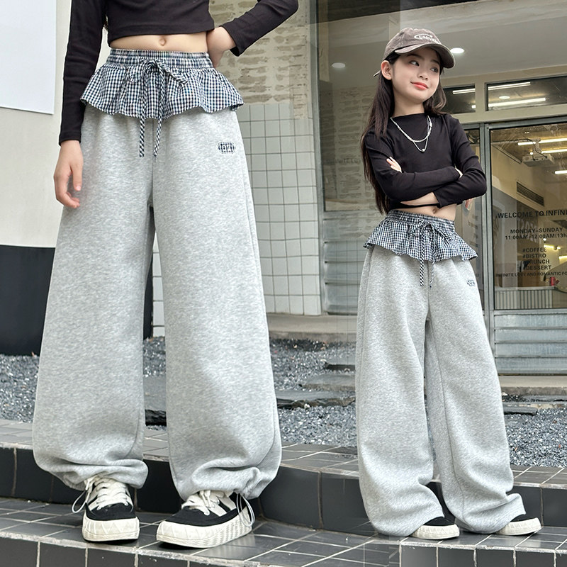 女童裤子2025新款秋装卫裤长裤休闲潮范舒适帅气8-9-10岁女生垂感