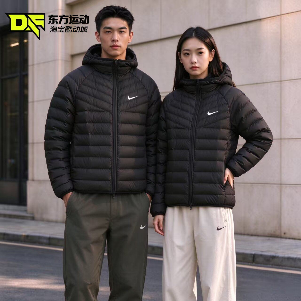 Nike耐克男轻便连帽拉链羽绒夹克
