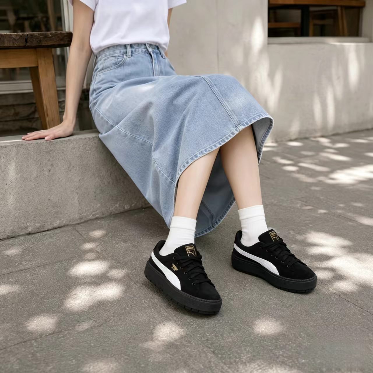 彪马女厚底增高百搭板鞋
