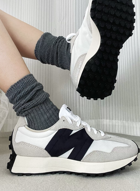 New Balance NB 327 灰黑白复古反毛皮织物低帮跑步鞋 MS327FE