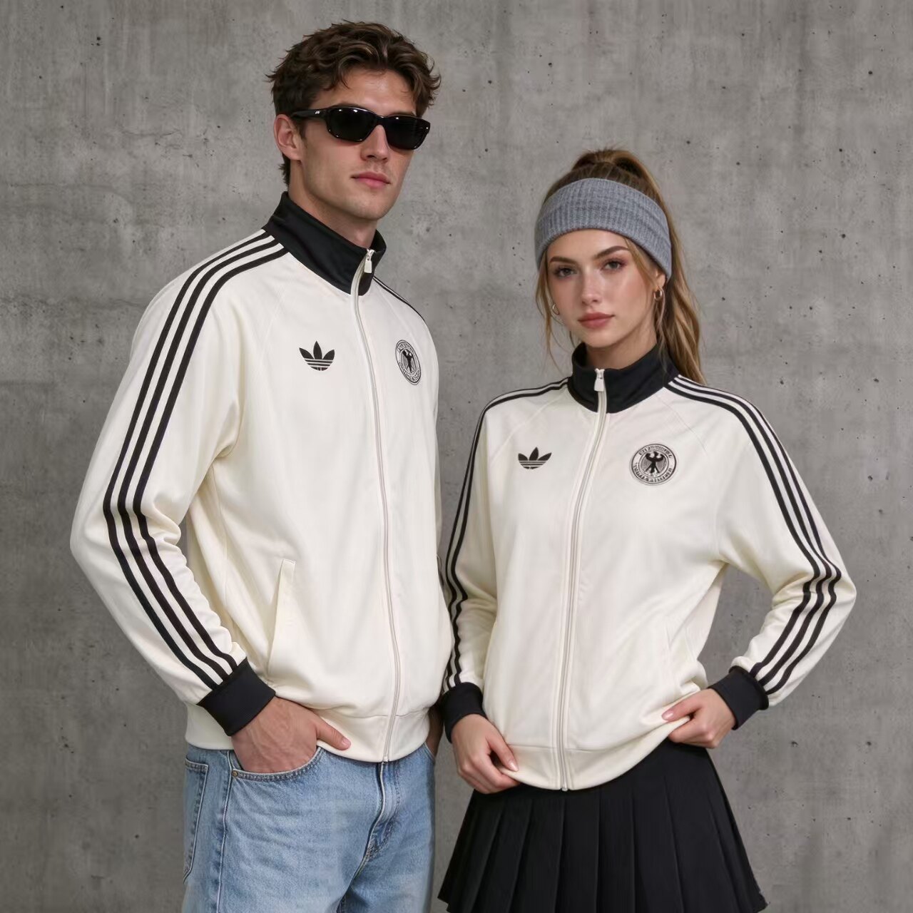adidas阿迪达斯三叶草Originals Logo男款 立领拉链长袖夹克外套