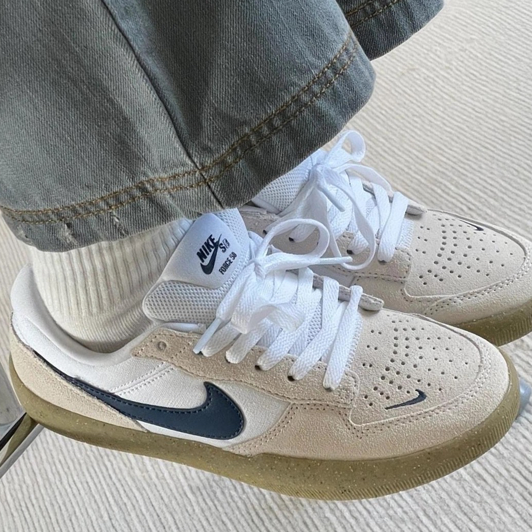 Nike SB Force 58 低帮 板鞋 防滑耐磨男女同款 灰白蓝CZ2959-100