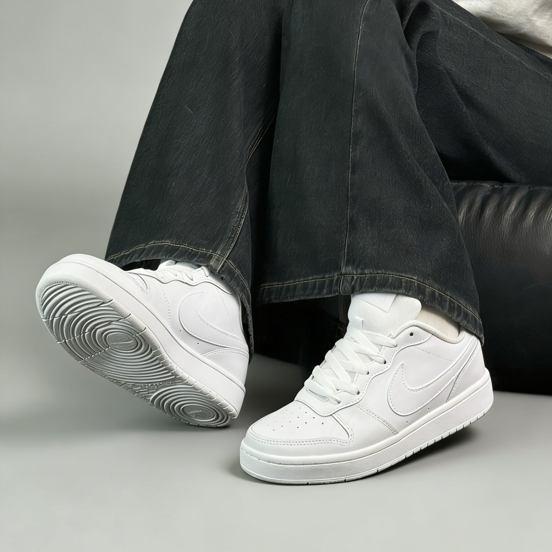 Nike Court Borough Low 2 GS 白色 防滑减震低帮板鞋 BQ5448-100