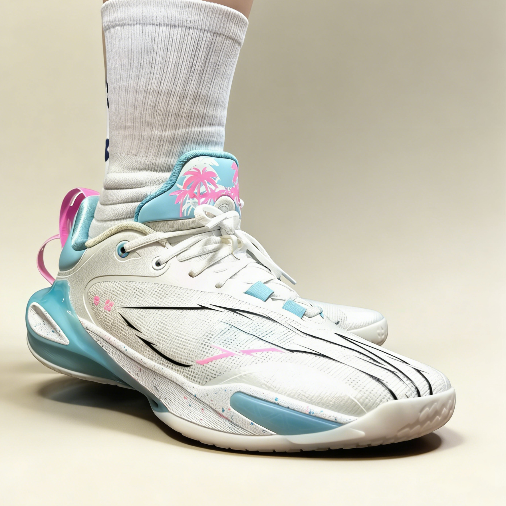 LiNing李宁 闪击11双䨻后驱 全掌䨻 钻粉色 低帮篮球鞋 ABAU053-2