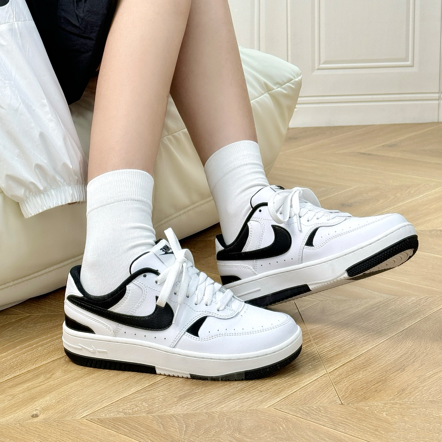 Nike Gamma Force 皮革 舒适百搭防滑耐磨低帮板鞋黑白DX9176-100,运动鞋new,板鞋,淘宝优惠券,粉丝福利购,淘宝优惠卷