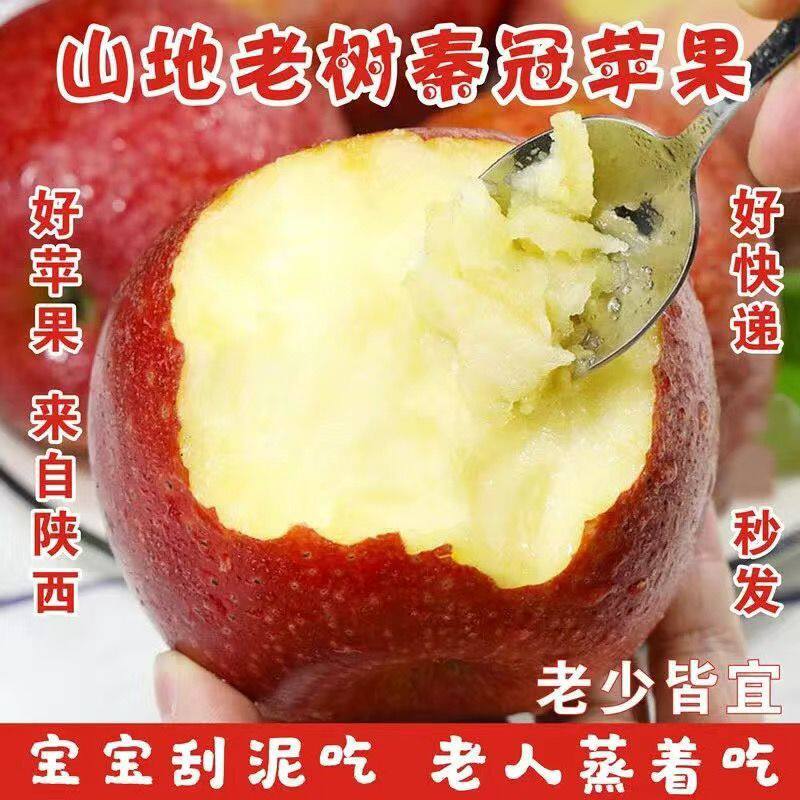 陕西粉面苹果秦老人宝宝苹果孕妇陕西苹果红香蕉沙面粉苹果非花牛