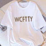 1005-2-T001-P28夏季宽松男女情侣简约休闲短袖T恤，女装T恤，星座1005-2