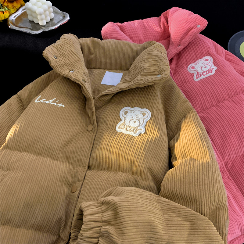 1005-2-LMF100-P128冬季港风男士加厚灯芯绒立领棉衣情侣棉服上衣,男装棉衣,星座1005-2