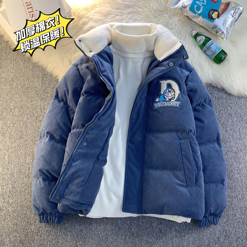 1005-2-LMF004-P128哆啦A梦男立领冬季加厚情侣宽松灯芯绒棉服,男装棉衣,星座1005-2