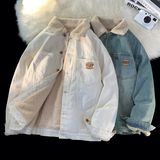 1005-2-LMF045-P135冬季羊羔毛牛仔外套男女加绒加厚棉服夹克，男装棉衣，星座1005-2