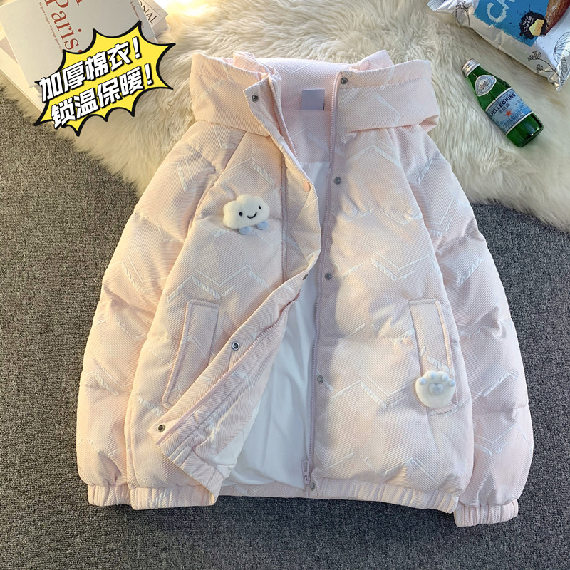 1005-2-LMF006-P138 冬季加厚保暖连帽奶呼呼可爱减龄棉服图片