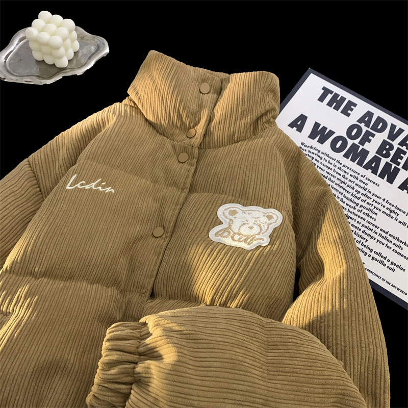 1005-2-LMF100-P128冬季港风男士加厚灯芯绒立领棉衣情侣棉服上衣图片