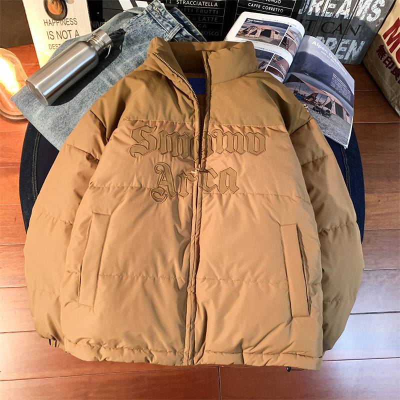 1005-2-LMF060-P128冬季港风男士拼色宽松加厚棉服男女情侣上衣,男装棉衣,星座1005-2