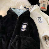 1005-2-LMF102-P135冬季港风男士两面穿连帽棉服情侣毛绒绒外套，男装棉衣，星座1005-2