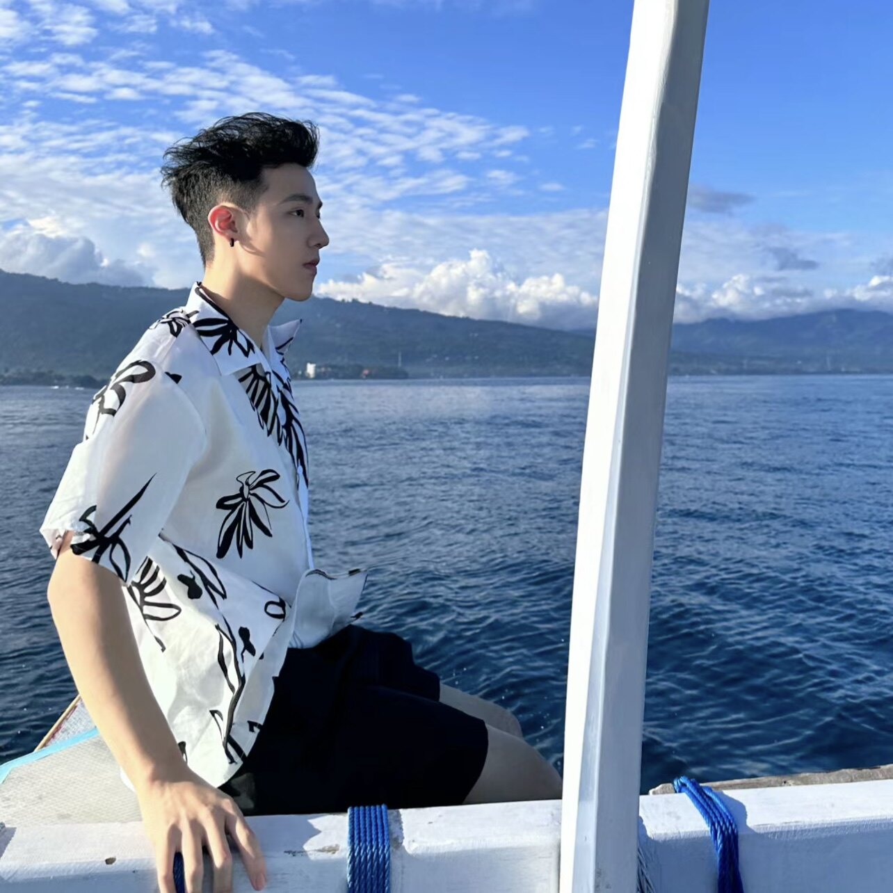 1005-2-CS9913-P45有图片版权夏季港风男士宽松翻领T恤短袖衬衫,男装衬衫,星座1005-2