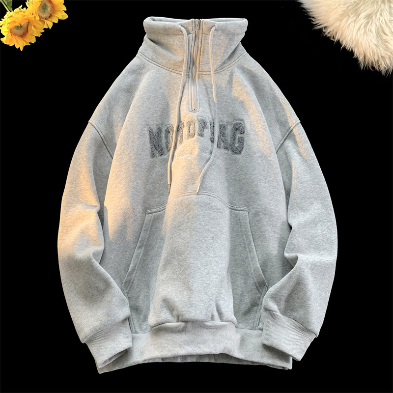 1005-2-WY9513-P68秋季港风男士高领卫衣男女情侣宽松休闲上衣,男装卫衣,星座1005-2