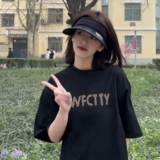 1005-2-T001-P28夏季宽松男女情侣简约休闲短袖T恤，女装T恤，星座1005-2