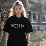 1005-2-T001-P28夏季宽松男女情侣简约休闲短袖T恤，女装T恤，星座1005-2