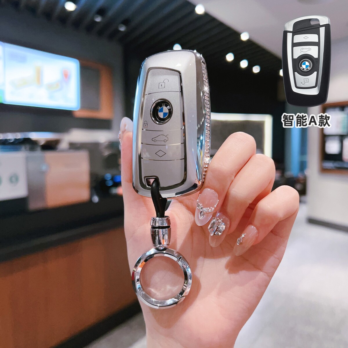 适用宝马530li钥匙套325高档120专用225L包740扣新三系五系壳男女
