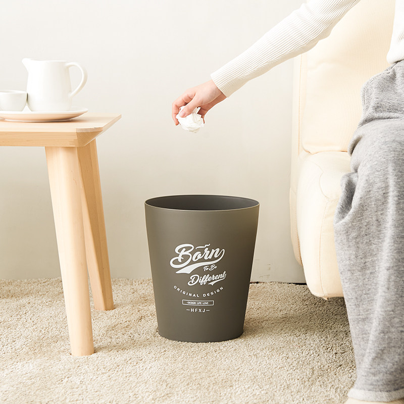 日本ins风垃圾桶客厅厨房厕所家用无盖式敞口大号塑料卫生桶