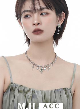 四芒星渐变项链甜酷风锁骨链