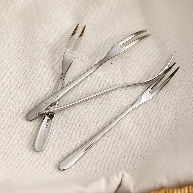 304不锈钢水果叉加厚纯色水果签