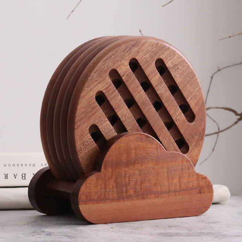 加厚实木隔热垫木质锅垫