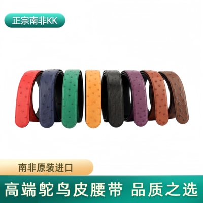 南非进口kkscot鸵鸟皮皮带