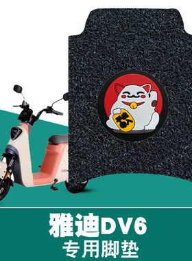 适用于雅迪冠能二代DV6丝圈脚垫电动车TDR2497Z 防水卡通丝圈脚垫