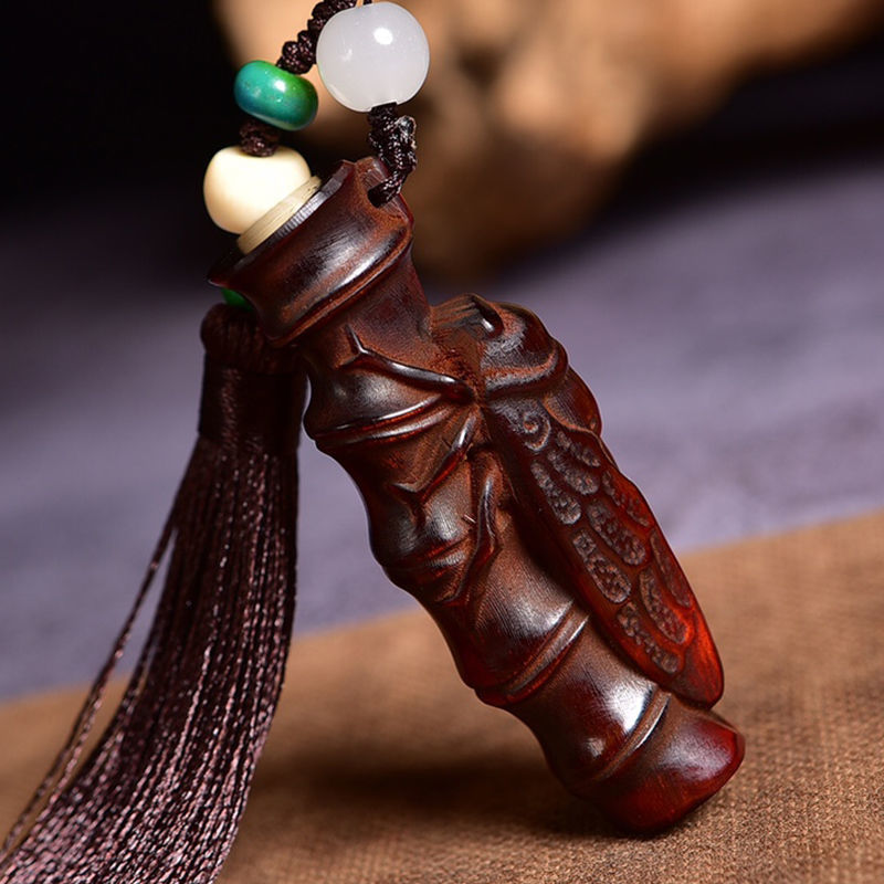 保真披毛犀纯天然角纯手工雕刻一鸣惊人节节高升手把件吊坠文玩