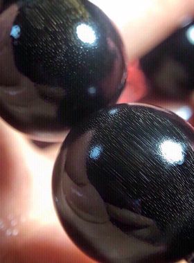 文玩收藏高端牛角黑金手串