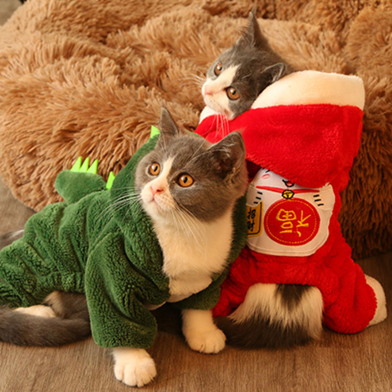 猫咪专用衣服冬季冬装猫宠物秋冬新年装可爱英短小猫加厚保暖过年