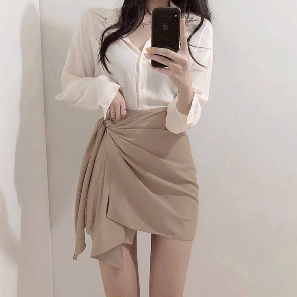 高级感裙子女夏季2025新款不规则半身裙小个子包臀裙高腰辣妹短裙