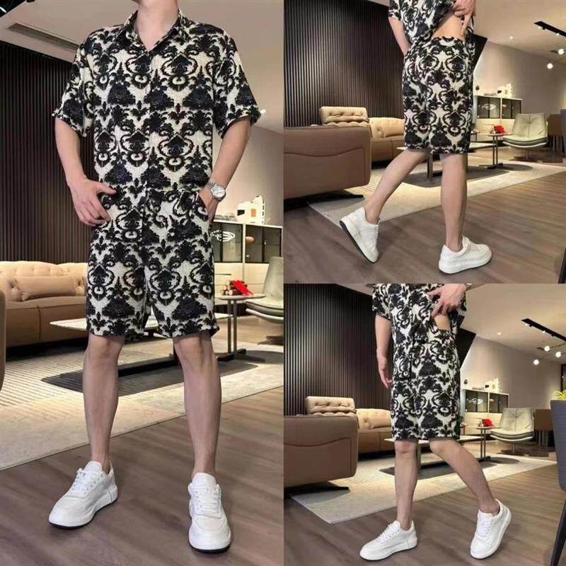 舒雯轩男士休闲套装漫步百货店夏季新中式国风两件套时尚运动男装