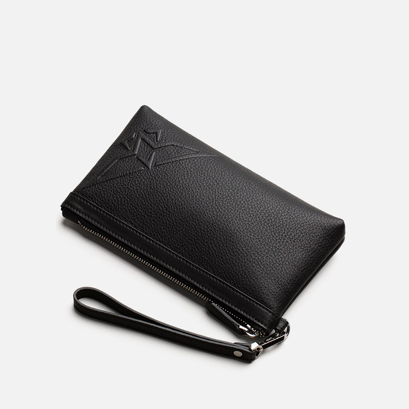 男士手拿包轻奢小号手包男款真皮大容量商务休闲手抓包头层软牛皮