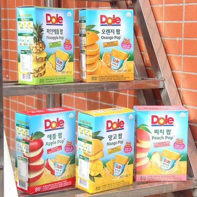 韩国进口 都乐Dole水蜜桃鲜橙菠萝芒果果汁冰沙夏季饮料8枚盒装