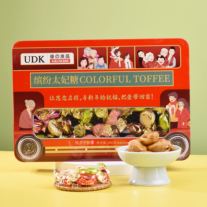 UDK优之良品缤纷太妃糖巧克力味可可味太妃糖喜糖休闲零食年货糖