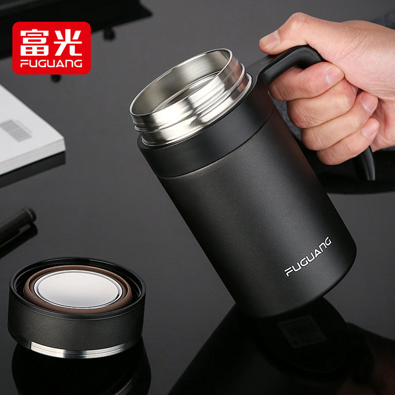 富光大容量保温杯带把手柄304不锈钢办公纪念水杯定制印logo刻字,餐饮具,保冷/保温杯,淘宝优惠券,粉丝福利购,淘宝优惠卷