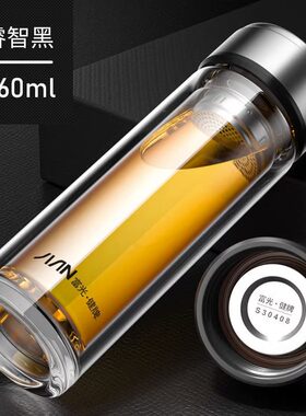富光健牌水晶双层玻璃杯300/360/500ml广告杯x1916泡茶水杯印LOGO